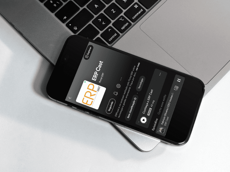 ERP Cast, o podcast do Portal ERP em reprodução no smartphone